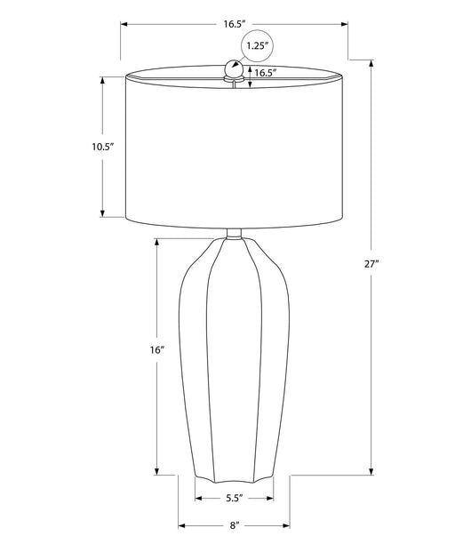 Lighting, 27'h, Table Lamp, Cream Ceramic, Ivory / Cream Shade, Modern Default -DTYStore