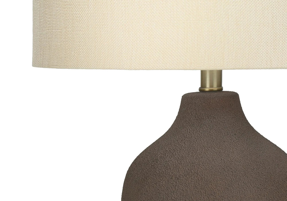 Lighting, 27'h, Table Lamp, Grey Ceramic, Beige Shade, Contemporary Default -DTYStore
