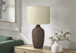 Lighting, 27'h, Table Lamp, Grey Ceramic, Beige Shade, Contemporary Default -DTYStore