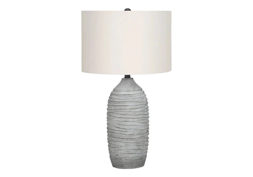 Lighting, 27'h, Table Lamp, Grey Resin, Ivory / Cream Shade, Modern Default -DTYStore