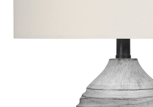 Lighting, 27'h, Table Lamp, Grey Resin, Ivory / Cream Shade, Modern Default -DTYStore