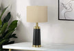 Lighting, 28'h, Table Lamp, Black Metal, Beige Shade, Contemporary Default -DTYStore