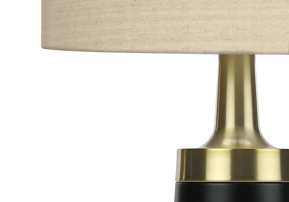 Lighting, 28'h, Table Lamp, Black Metal, Beige Shade, Contemporary Default -DTYStore