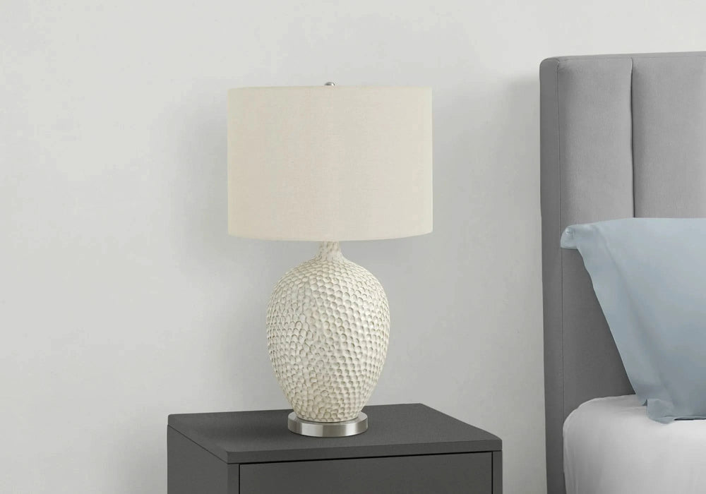 Lighting, 28'h, Table Lamp, Cream Ceramic, Ivory / Cream Shade, Contemporary Default -DTYStore