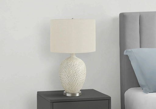 Lighting, 28'h, Table Lamp, Cream Ceramic, Ivory / Cream Shade, Contemporary Default -DTYStore