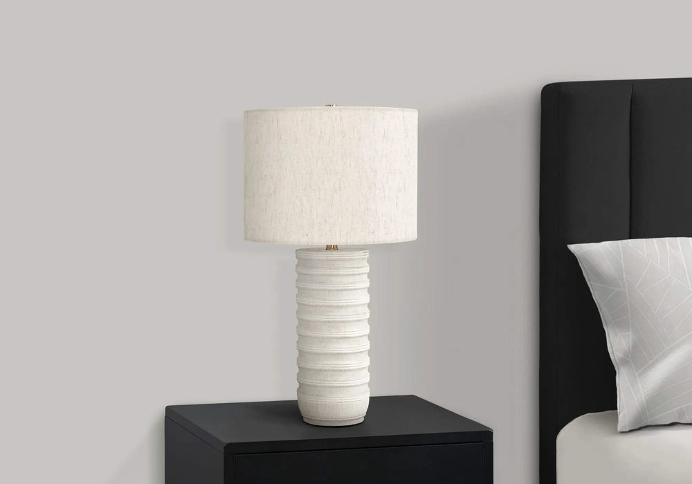 Lighting, 28'h, Table Lamp, Cream Resin, Ivory / Cream Shade, Transitional Default -DTYStore