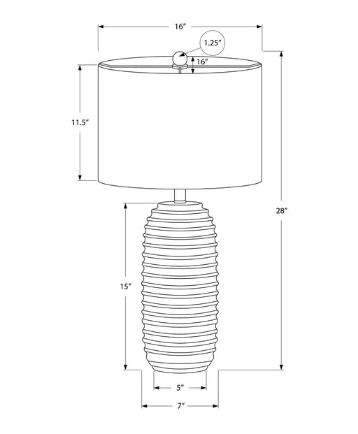 Lighting, 28'h, Table Lamp, Cream Resin, Ivory / Cream Shade, Transitional Default -DTYStore