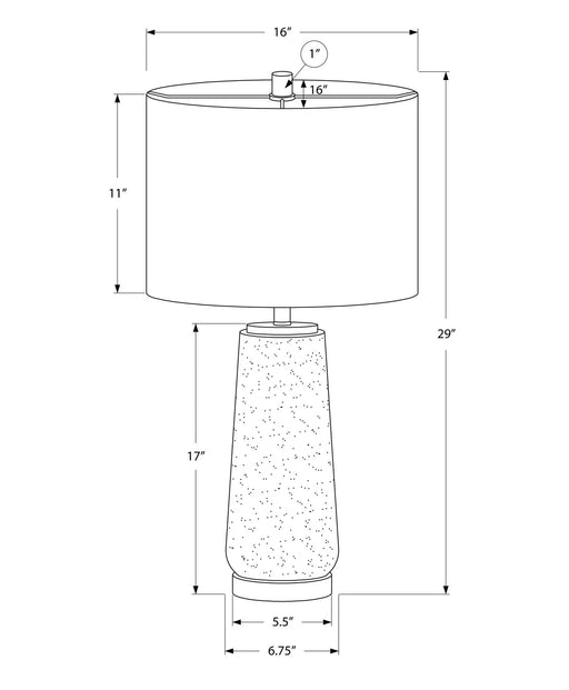 Lighting, 29'h, Table Lamp, Grey Resin, Ivory / Cream Shade, Modern Default -DTYStore