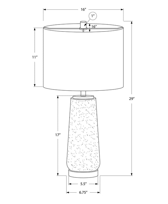 Lighting, 29'h, Table Lamp, Grey Resin, Ivory / Cream Shade, Modern Default -DTYStore