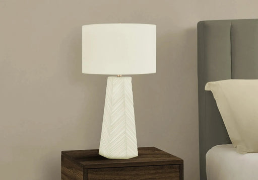 Lighting, 29'h, Table Lamp, White Ceramic, Ivory / Cream Shade, Contemporary Default -DTYStore