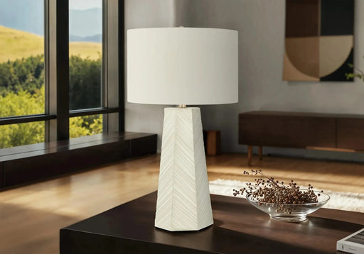Lighting, 29'h, Table Lamp, White Ceramic, Ivory / Cream Shade, Contemporary Default -DTYStore