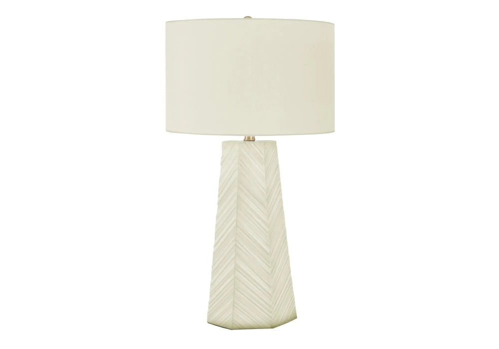 Lighting, 29'h, Table Lamp, White Ceramic, Ivory / Cream Shade, Contemporary Default -DTYStore