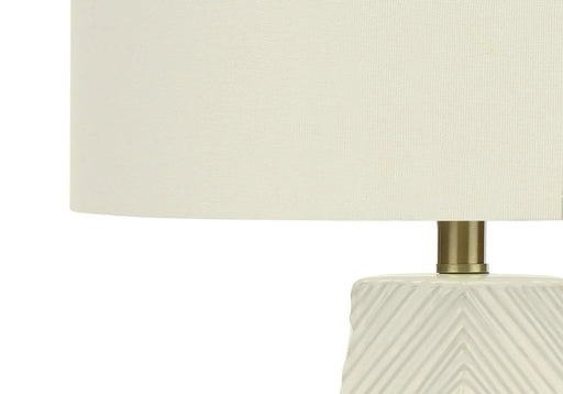 Lighting, 29'h, Table Lamp, White Ceramic, Ivory / Cream Shade, Contemporary Default -DTYStore