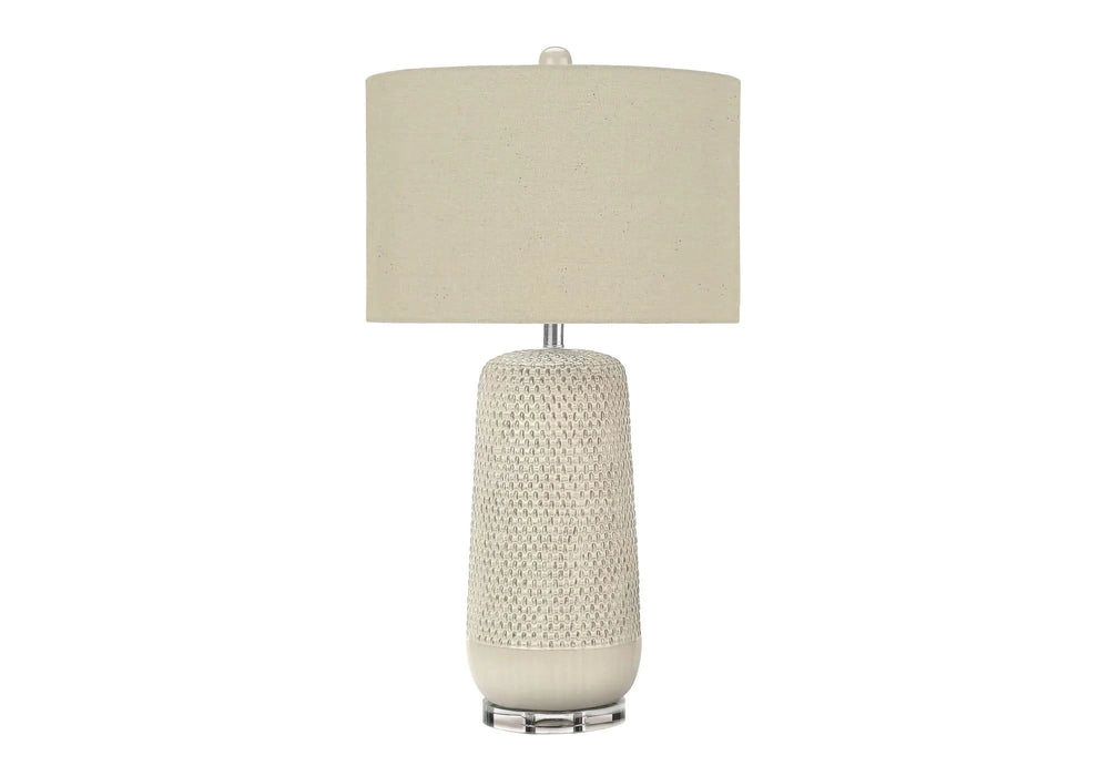 Lighting, 31'h, Table Lamp, Cream Ceramic, Beige Shade, Contemporary Default -DTYStore