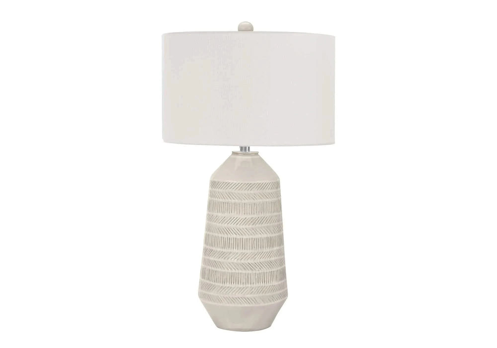 Lighting, 33'h, Table Lamp, Ivory / Cream Shade, Cream Ceramic, Contemporary Default -DTYStore