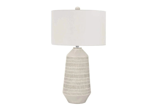Lighting, 33'h, Table Lamp, Ivory / Cream Shade, Cream Ceramic, Contemporary Default -DTYStore