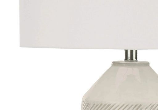 Lighting, 33'h, Table Lamp, Ivory / Cream Shade, Cream Ceramic, Contemporary Default -DTYStore