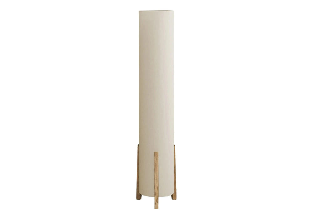 Lighting, 50'h, Floor Lamp, Brown Wood Look, Ivory / Cream Shade, Contemporary Default -DTYStore