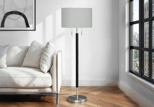 Lighting, 60'h, Nickel Metal, Grey Shade, Contemporary Default -DTYStore