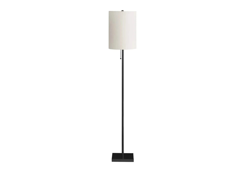 Lighting, 62'h, Black Metal, Ivory / Cream Shade, Contemporary Default -DTYStore