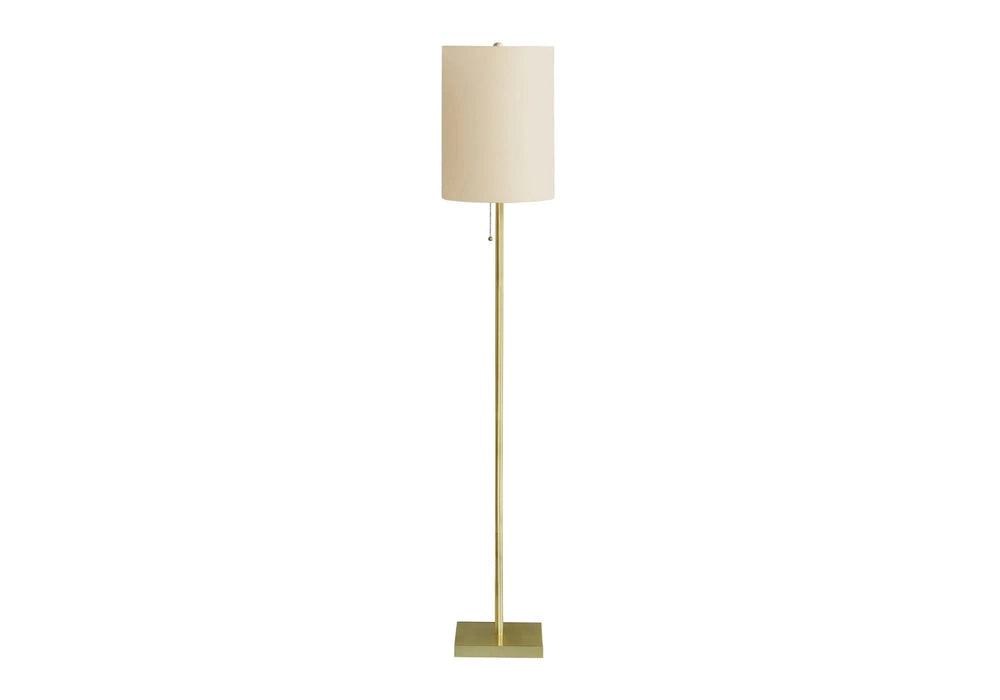 Lighting, 62'h, Brass Metal, Ivory / Cream Shade, Contemporary Default -DTYStore