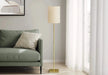 Lighting, 62'h, Brass Metal, Ivory / Cream Shade, Contemporary Default -DTYStore