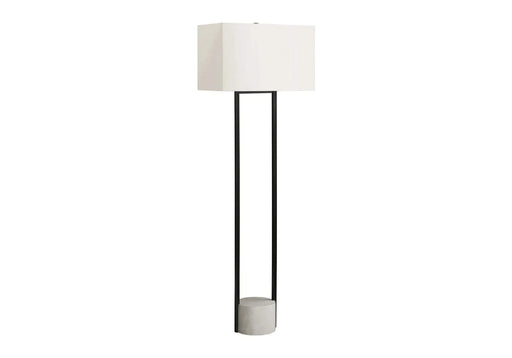 Lighting, 62'h, Floor Lamp, Black Metal, Ivory / Cream Shade, Contemporary Default -DTYStore