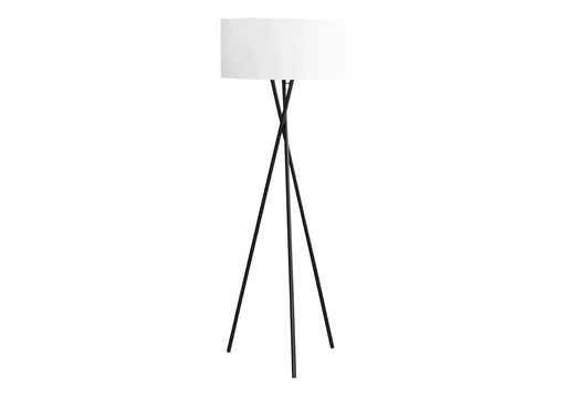 Lighting, 62'h, Floor Lamp, Black Metal, Ivory / Cream Shade, Contemporary Default -DTYStore