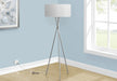 Lighting, 62'h, Floor Lamp, Nickel Metal, Grey Shade, Contemporary Default -DTYStore