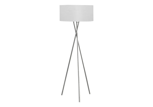 Lighting, 62'h, Floor Lamp, Nickel Metal, Grey Shade, Contemporary Default -DTYStore