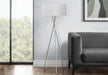 Lighting, 62'h, Floor Lamp, Nickel Metal, Grey Shade, Contemporary Default -DTYStore