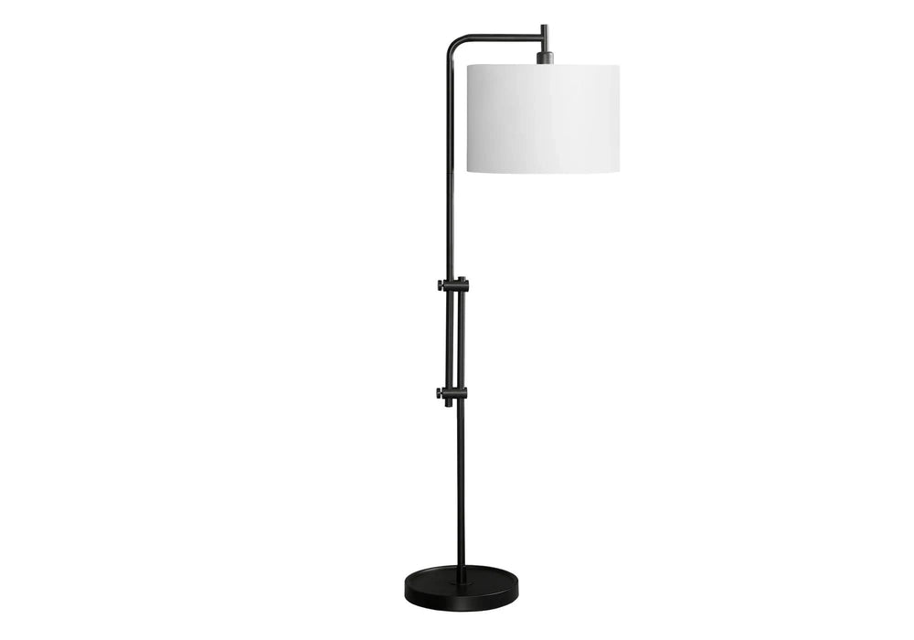 Lighting, 63'h, Floor Lamp, Black Metal, Ivory / Cream Shade, Contemporary Default -DTYStore