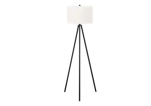 Lighting, 63'h, Floor Lamp, Black Metal, Ivory / Cream Shade, Contemporary Default -DTYStore