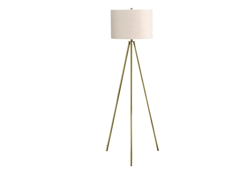 Lighting, 63'h, Floor Lamp, Brass Metal, Ivory / Cream Shade, Contemporary Default -DTYStore