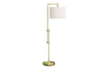 Lighting, 63'h, Floor Lamp, Brass Metal, Ivory / Cream Shade, Contemporary Default -DTYStore