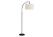 Lighting, 65'h, Floor Lamp, Black Metal, Ivory / Cream Shade, Contemporary Default -DTYStore