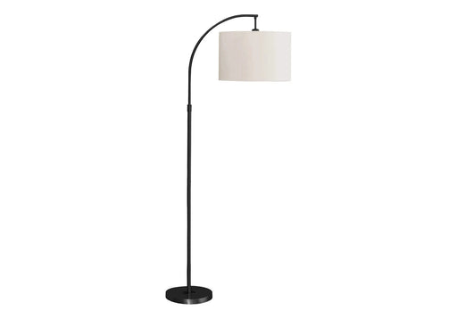 Lighting, 65'h, Floor Lamp, Black Metal, Ivory / Cream Shade, Contemporary Default -DTYStore