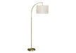 Lighting, 65'h, Floor Lamp, Brass Metal, Ivory / Cream Shade, Contemporary Default -DTYStore