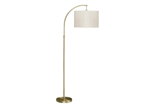 Lighting, 65'h, Floor Lamp, Brass Metal, Ivory / Cream Shade, Contemporary Default -DTYStore