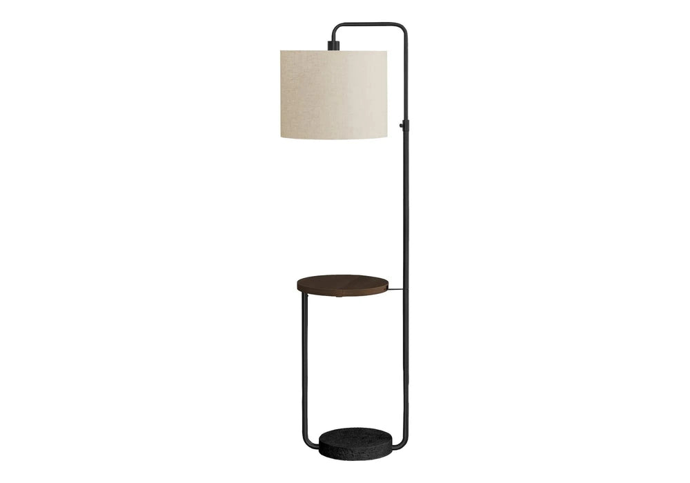 Lighting, 67'h, Floor Lamp, Usb Port Included, Black Metal, Ivory / Cream Shade, Contemporary Default -DTYStore