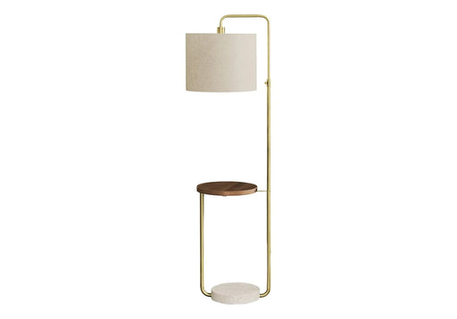 Lighting, 67'h, Floor Lamp, Usb Port Included, Brass Metal, Beige Shade, Contemporary Default -DTYStore
