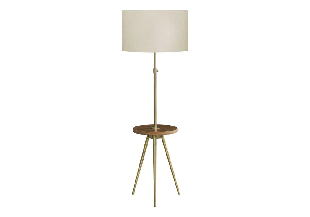 Lighting, Floor Lamp, 63'h, Gold Metal, Ivory / Cream Shade, Contemporary Default -DTYStore