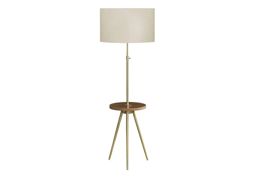 Lighting, Floor Lamp, 63'h, Gold Metal, Ivory / Cream Shade, Contemporary Default -DTYStore