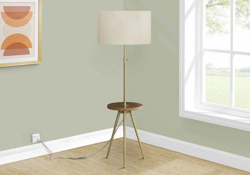 Lighting, Floor Lamp, 63'h, Gold Metal, Ivory / Cream Shade, Contemporary Default -DTYStore