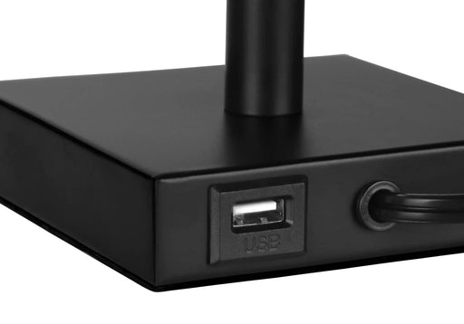 Lighting, Set Of 2, 17'h, Table Lamp, Usb Port Included, Black Metal, Beige Shade, Contemporary Default -DTYStore