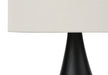 Lighting, Set Of 2, 18'h, Table Lamp, Black Metal, Ivory / Cream Shade, Contemporary Default -DTYStore
