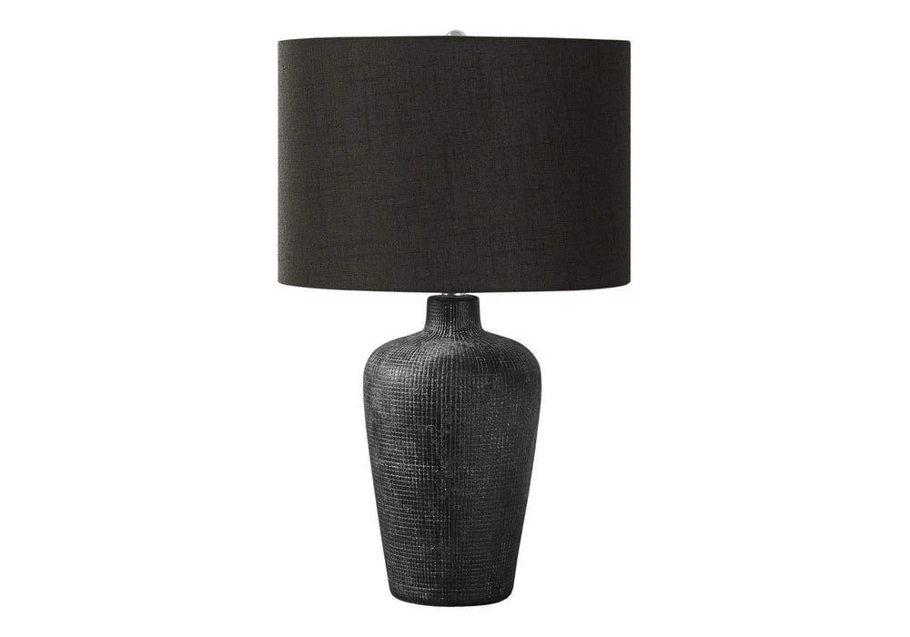 Lighting, Table Lamp, 24'h, Black Ceramic, Black Shade, Contemporary Default -DTYStore