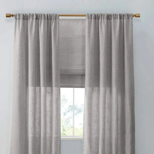 Linen Blend Light Filtering Cordless Roman Shade Grey 27x64' Default -DTYStore