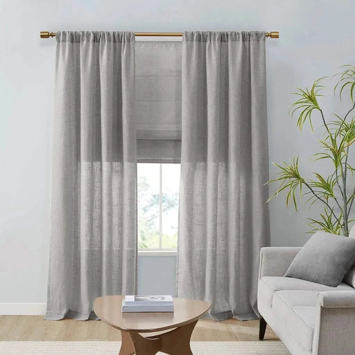 Linen Blend Light Filtering Cordless Roman Shade Grey 27x64' Default -DTYStore