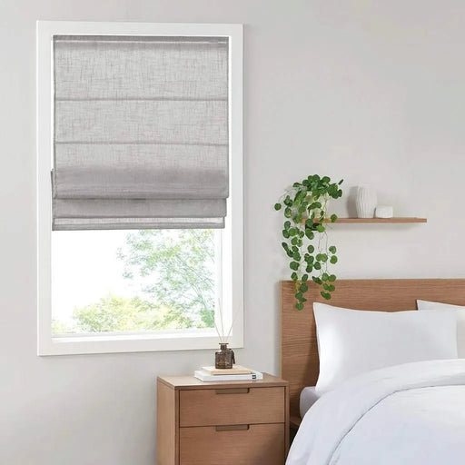 Linen Blend Light Filtering Cordless Roman Shade Grey 34x64' Default -DTYStore